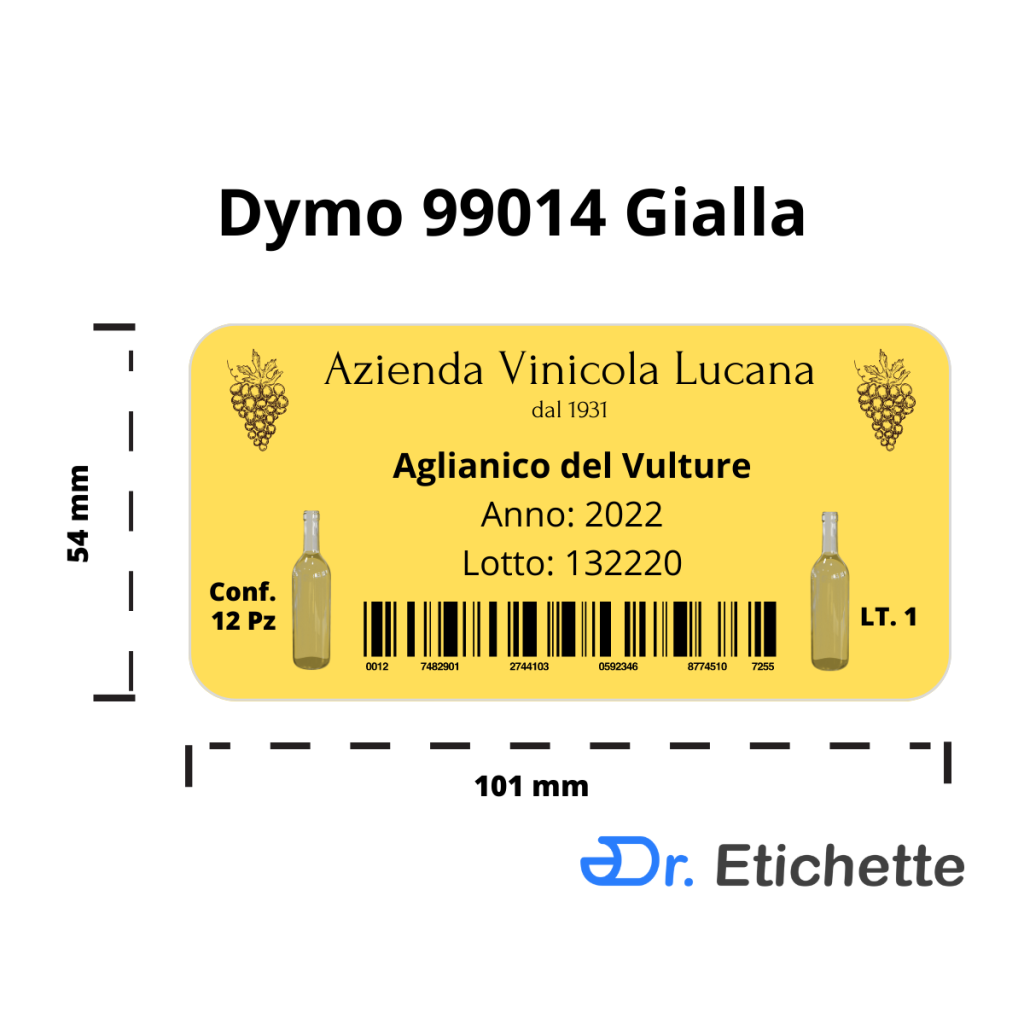 Colore giallo etichette 250 x 120 mm x 60 mm-Etichette per